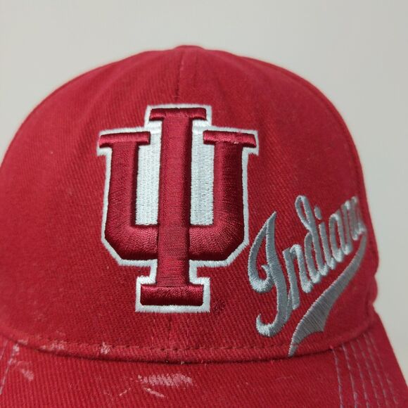 Captivating Headwear Men's Snapback Hat Red OSFA Embroidered IU Hoosiers Logo - Picture 4 of 13